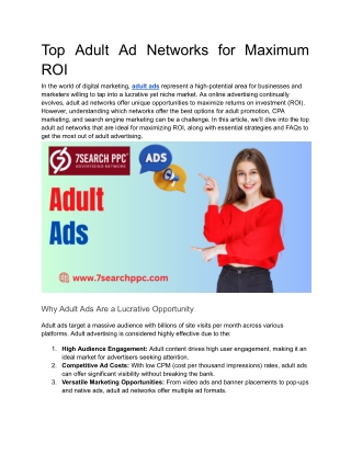 Top Adult Ad Networks for Maximum ROI