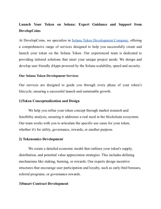 Launch Your Token on Solana_ Expert Guidance and Support from DevelopCoins