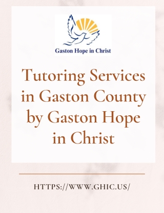 Tutoring Services in Gaston County by Gaston Hope in Christ