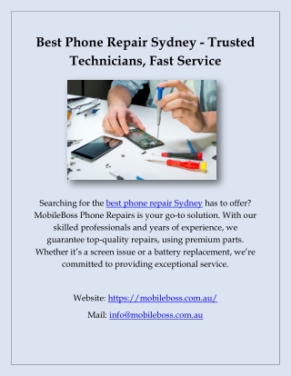 Best Phone Repair Sydney - Trusted Technicians, Fast Service