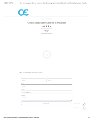 Photography And Cinematography Courses