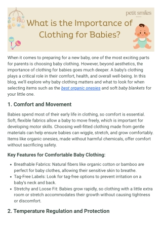 What is the Importance of Clothing for Babies?