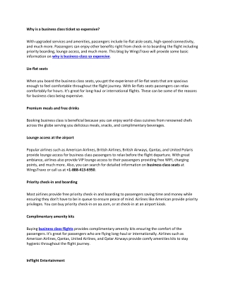 What does Business Class Get You on a Flight?