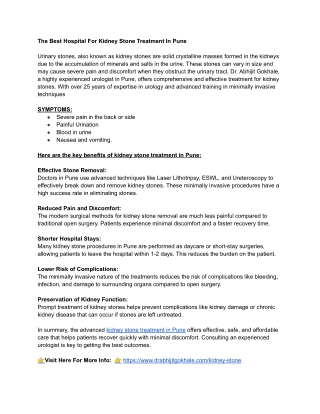 The Best Hospital For Kidney Stone Treatment In Pune (1)