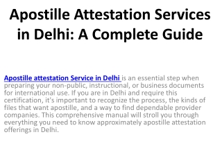 Apostille Attestation Services in Delhi