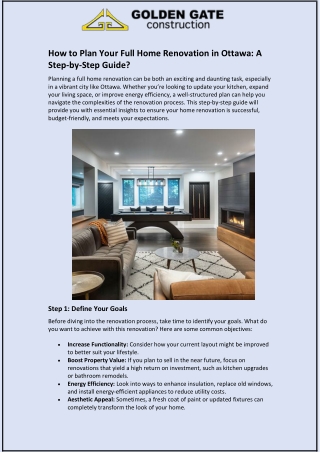How to Plan Your Full Home Renovation in Ottawa: A Step-by-Step Guide