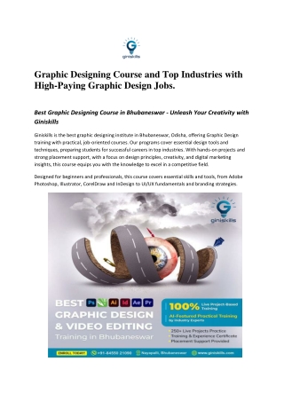 Best Graphic Designing Course in Bhubaneswar - Giniskills