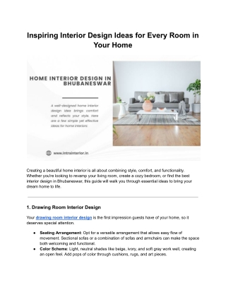 Inspiring Interior Design Ideas for Every Room in Your Home