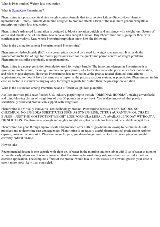 What is phentrimine weight loss treatment