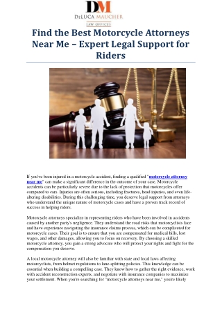 Find the Best Motorcycle Attorneys Near Me