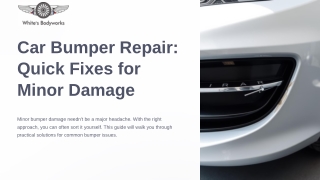 Car Bumper Repair: Bringing Back the Look and Feel of Your Car
