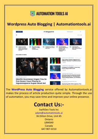 Wordpress Auto Blogging  Automationtools.ai