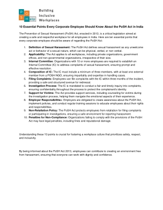 Blog_10 points every corporate employee should know about POSH Act in India