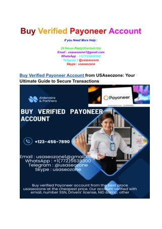Buy Verified Payoneer Account