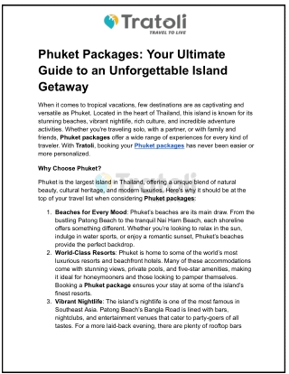 Phuket Packages_ Your Ultimate Guide to an Unforgettable Island Getaway