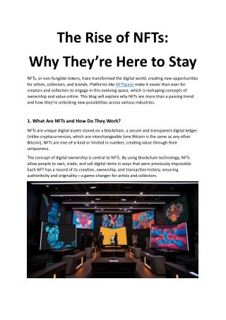 The Rise of NFTs: Why They’re Here to Stay