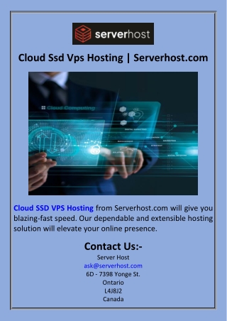 Cloud Ssd Vps Hosting  Serverhost.com