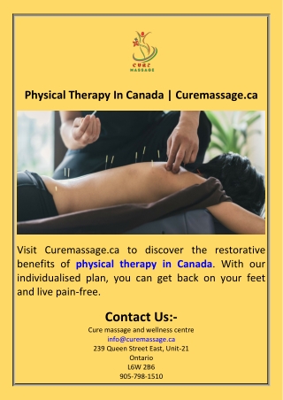Physical Therapy In Canada  Curemassage.ca