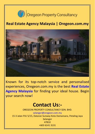 Real Estate Agency Malaysia  Oregeon.com.my