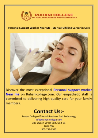 Personal Support Worker Near Me  Start a Fulfilling Career in Care
