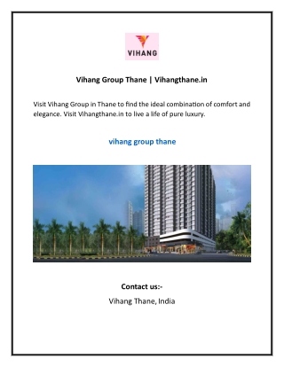 Vihang Group Thane  Vihangthane.in