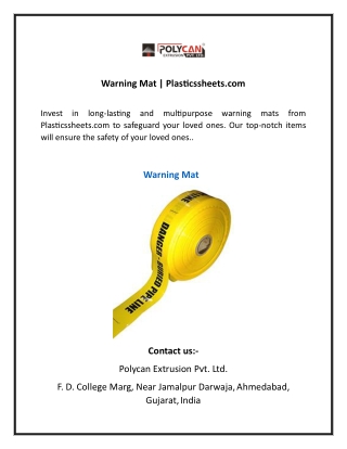 Warning Mat  Plasticssheets