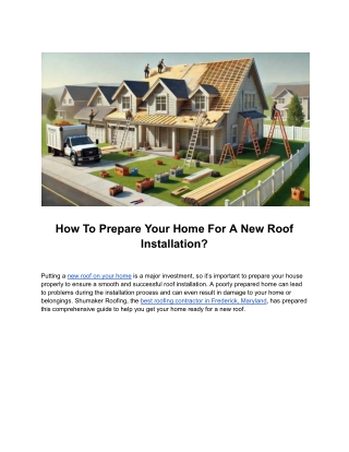 How To Prepare Your Home For A New Roof Installation_