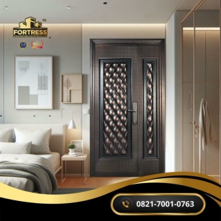 WA 0821 7001 0763 (FORTRESS) Pintu Besi Baja Motif Kayu di Rembang