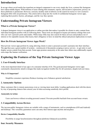 Exploring the Features of the Top Private Instagram Viewer Apps