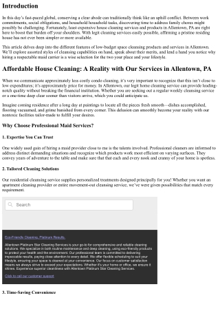 Affordable House Cleaning: A Reality with Our Services in Allentown, PA.