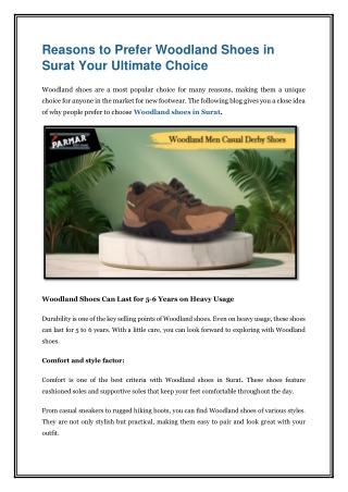 Reasons to Prefer Woodland Shoes in Surat Your Ultimate Choice
