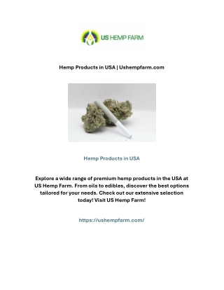 Hemp Products in USA | Ushempfarm.com