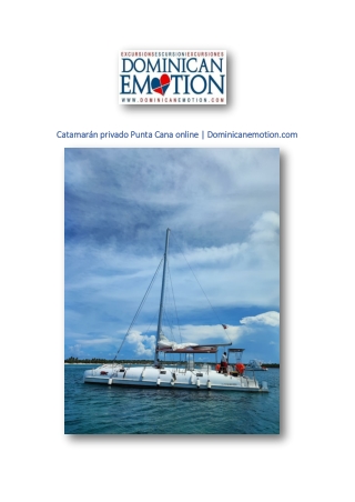 Catamarán privado Punta Cana online | Dominicanemotion.com