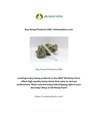 Buy Hemp Products USA | Ushempfarm.com