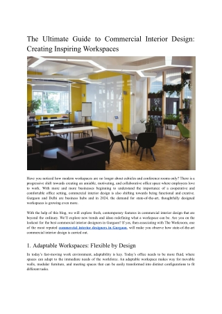 The Ultimate Guide to Commercial Interior Design_ Creating Inspiring Workspaces