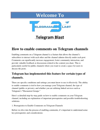 How to enable comments on Telegram channels