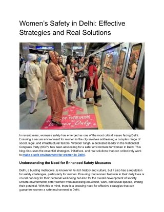 Women’s Safety in Delhi: Effective Strategies and Real Solutions