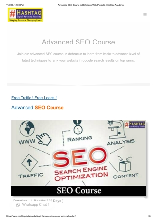 Advanced SEO Course in Dehradun.