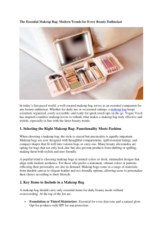 Curate Your Perfect Makeup Bag: Essentials and Trends for Every Beauty Lover