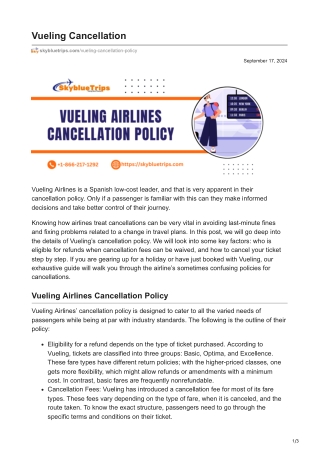 vueling cancellation policy