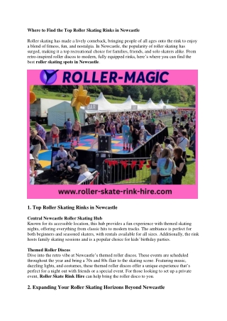 Where to Find the Top Roller Skating Rinks in Newcastle