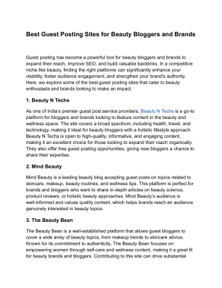 Top Guest Posting Platforms for Beauty Bloggers and Brands
