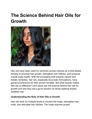 The Science Behind Hair Oils for Growth