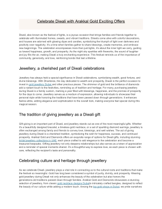 Celebrate Diwali with Arakkal Gold Exciting Offers