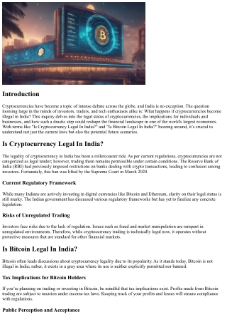 What Happens If Cryptocurrencies Become Illegal in India?