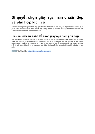 Bi quyet chon giay suc nam chuan dep va phu hop kich co