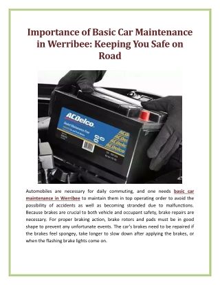 Importance of Basic Car Maintenance in Werribee Keeping You Safe on Road