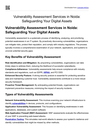 Vulnerability Assessment Services in Noida