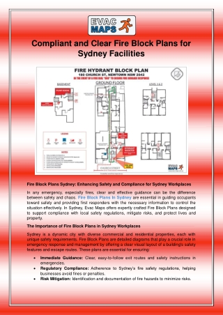 Compliant and Clear Fire Block Plans for Sydney Facilities