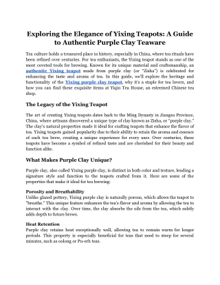 Exploring the Elegance of Yixing Teapots_ A Guide to Authentic Purple Clay Teaware
